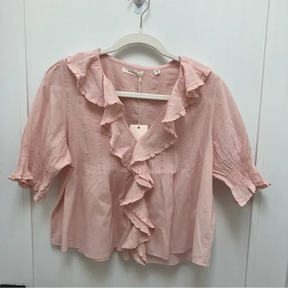 DÔEN Henri Ruffled Top in Blush - Size XS - Picture 3 of 10